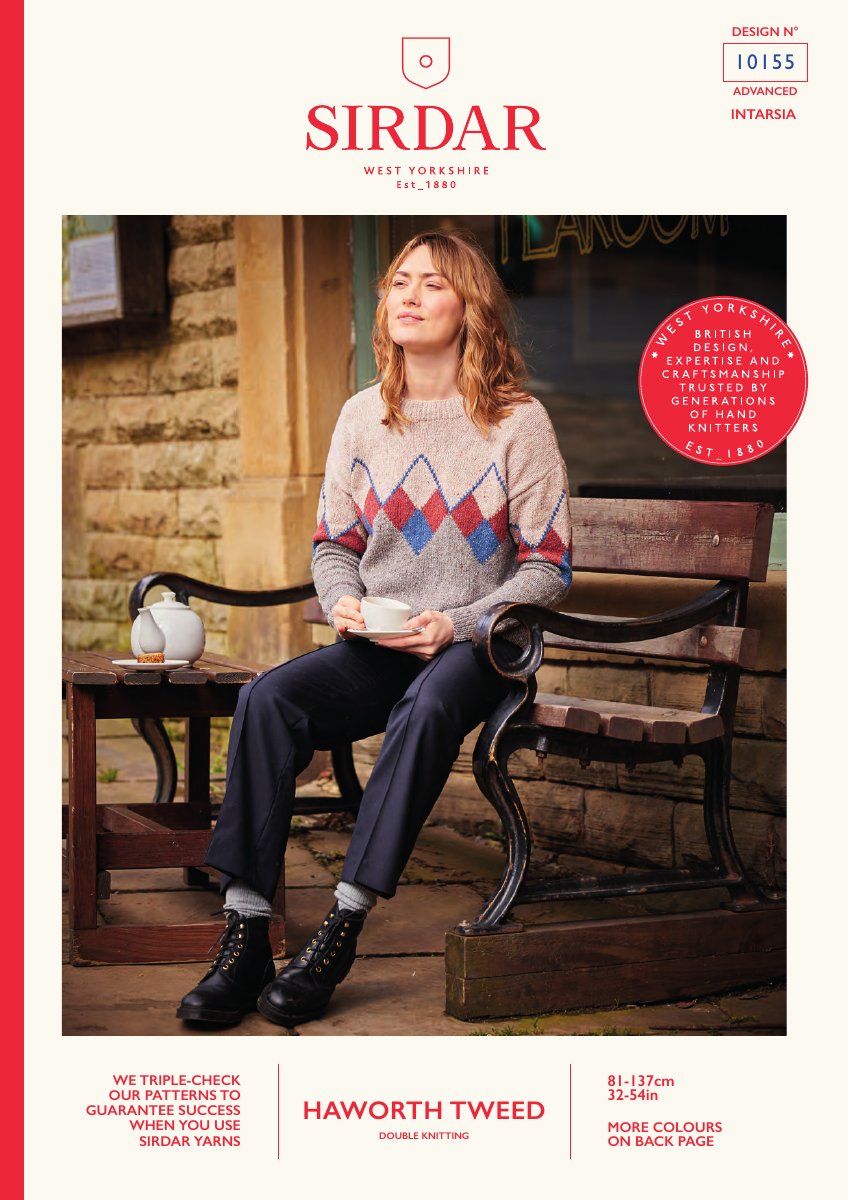 Sirdar 10155 Sweater in Haworth Tweed DK pattern cover