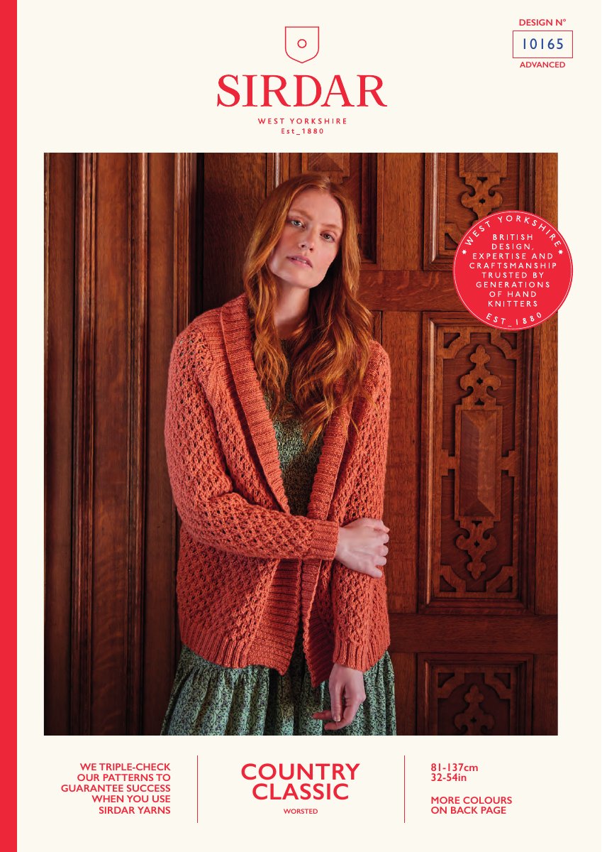 Sirdar 10165 Cardigan in Country Classic Worsted pattern cover