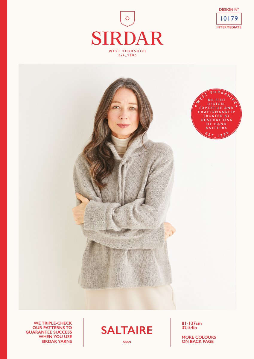 Sirdar 10179 Sweater in Saltaire Aran pattern cover