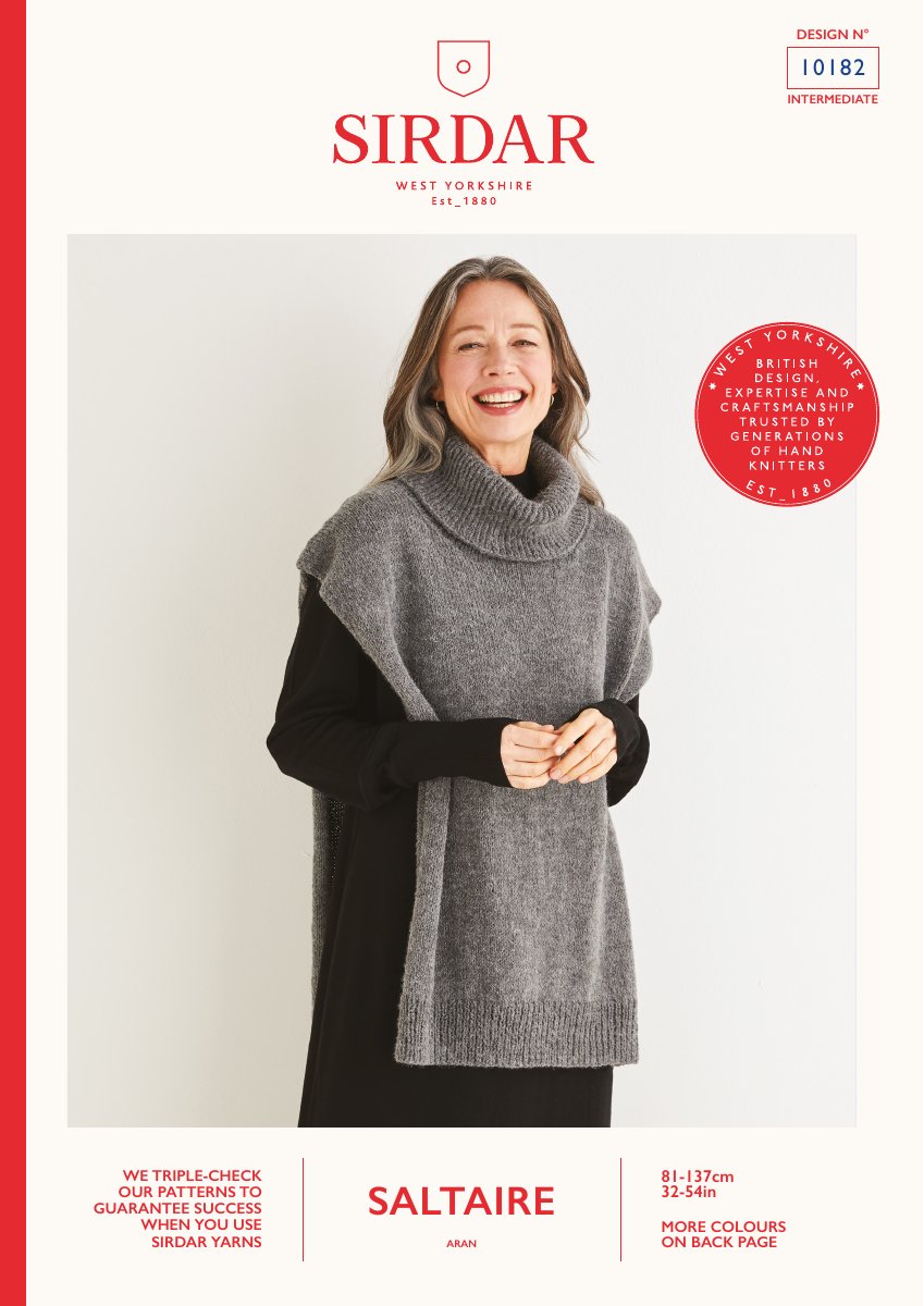 Sirdar 10182 Pattern in Saltaire Aran pattern cover