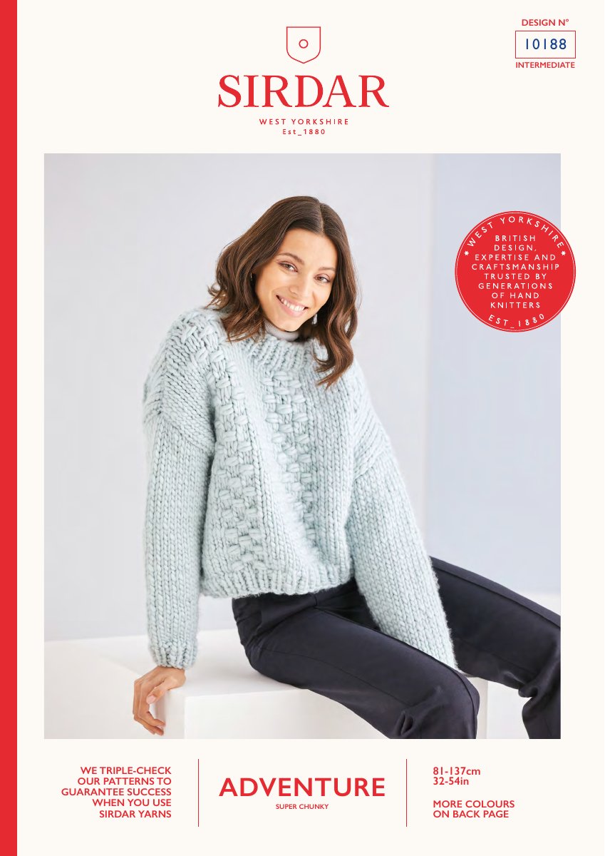 Sirdar 10188 Sweater in Adventure Super Chunky pattern cover