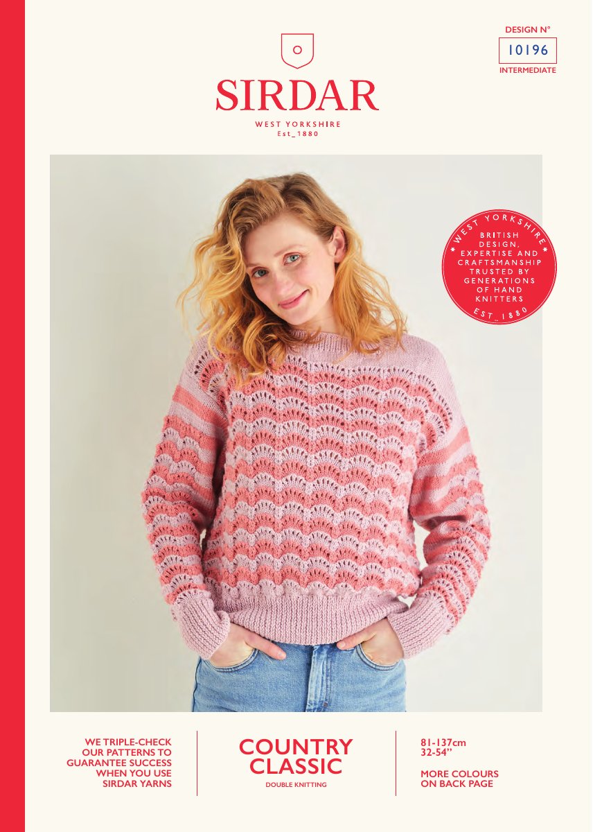 Sirdar 10196 Sweater in Country Classic DK pattern cover