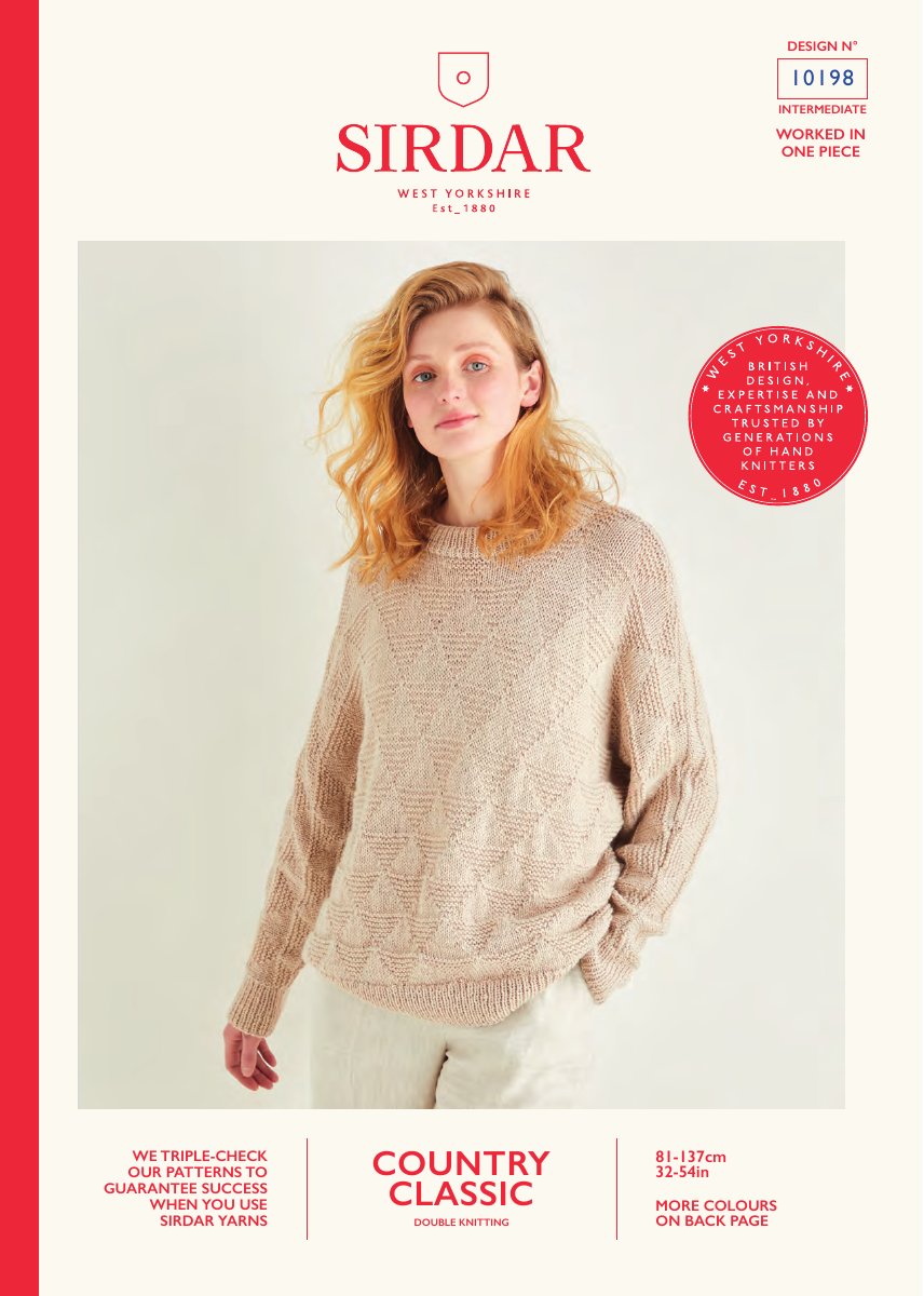 Sirdar 10198 Sweater in Country Classic DK pattern cover