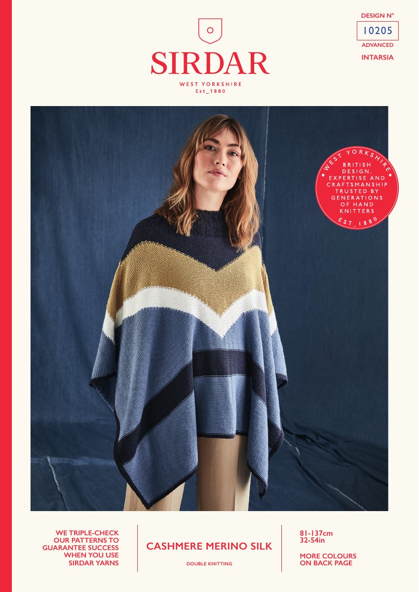 Sirdar 10205 Poncho in Cashmere Merino Silk DK pattern cover