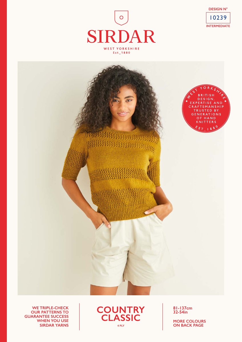 Sirdar 10239 Sweater in Country Classic 4 Ply pattern cover