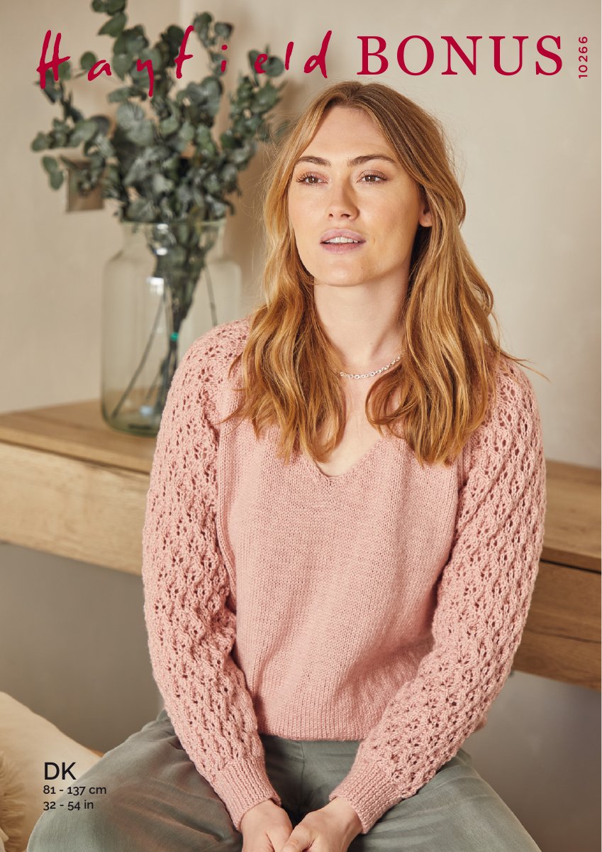 Hayfield 10266 Sweater in Bonus DK pattern cover