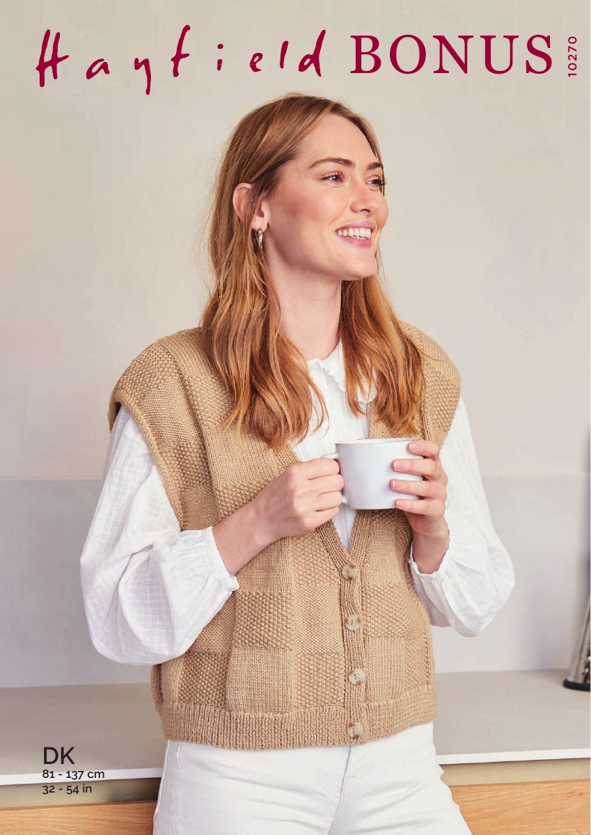 Hayfield 10270 Waistcoat in Bonus DK pattern cover