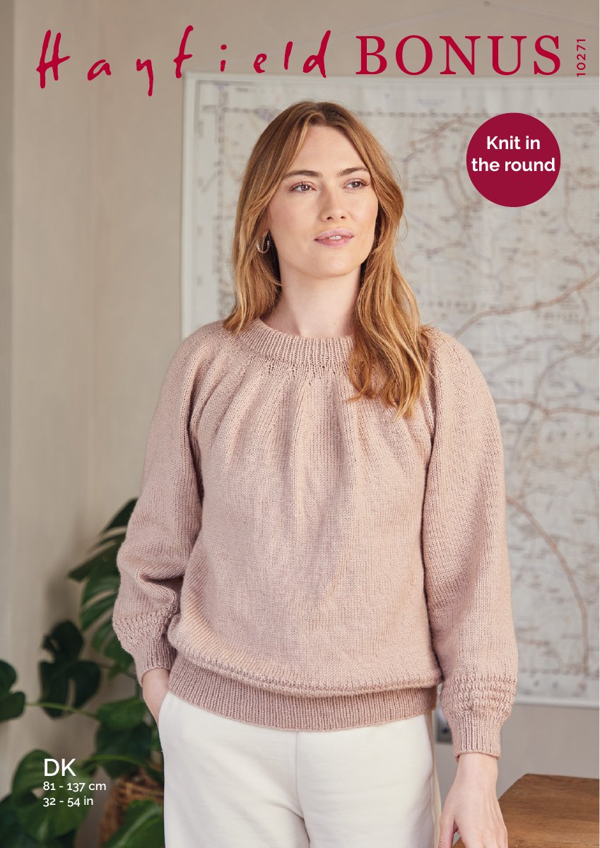 Hayfield 10271 Sweater in Bonus DK pattern cover