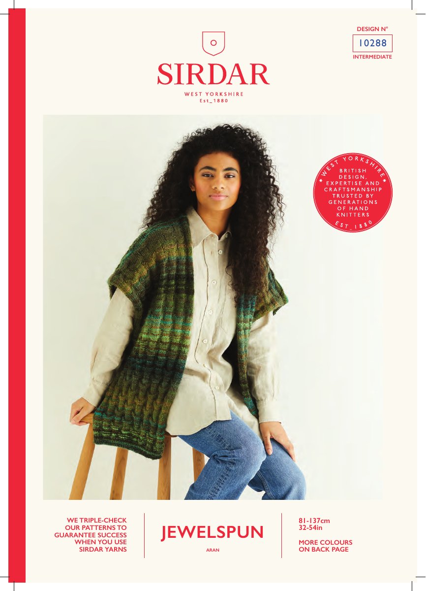 Sirdar 10288 Cape in Jewelspun Aran pattern cover