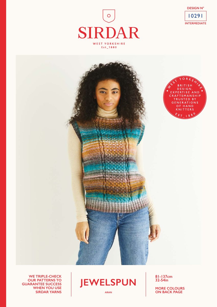 Sirdar 10291 Top in Jewelspun Aran pattern cover