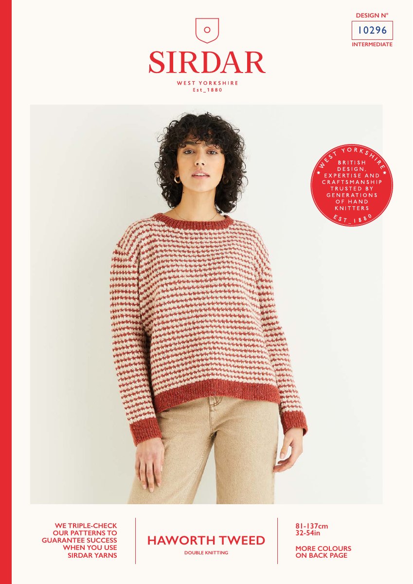 Sirdar 10296 Sweater in Haworth Tweed DK pattern cover