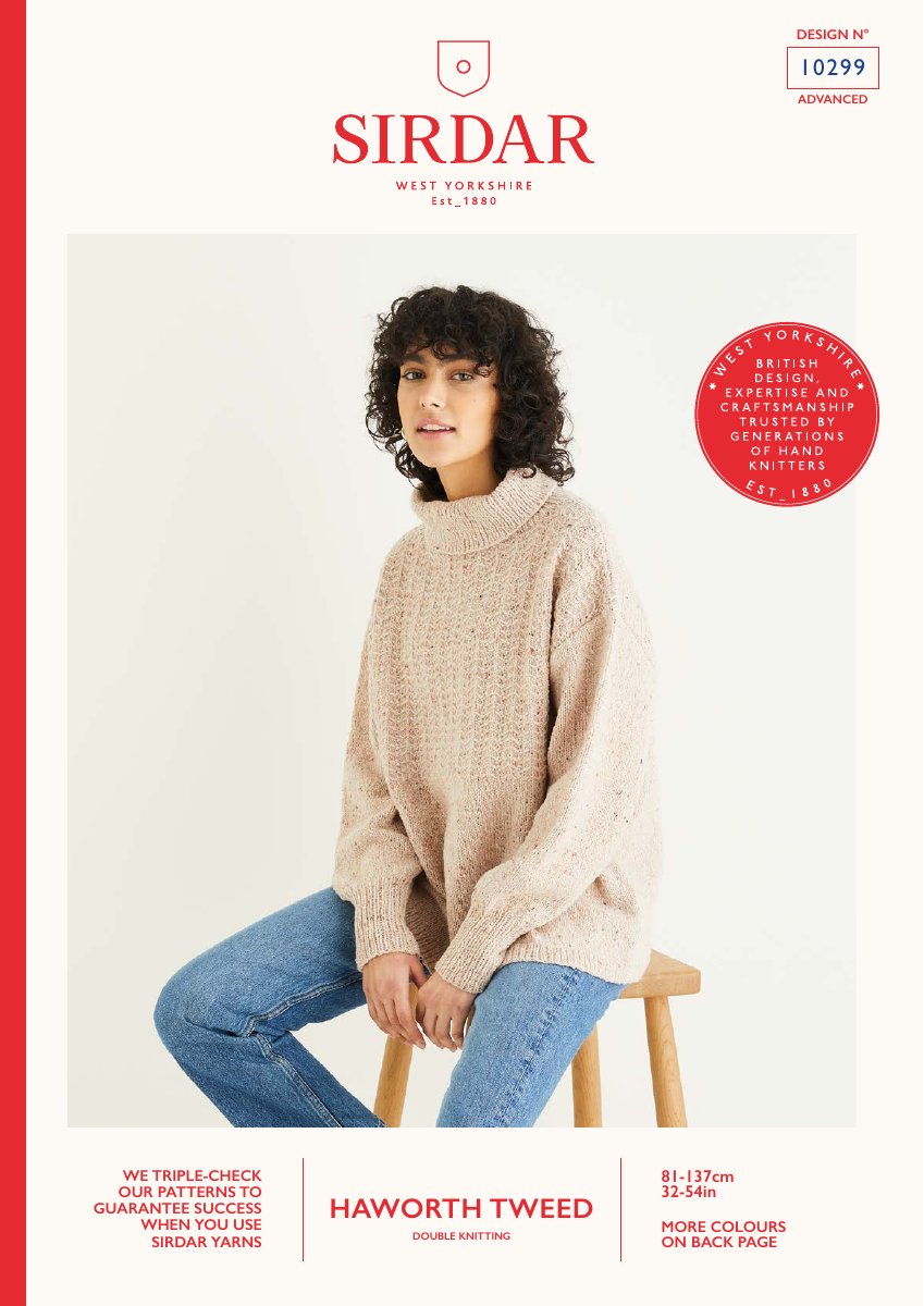 Sirdar 10299 Sweater in Haworth Tweed DK pattern cover