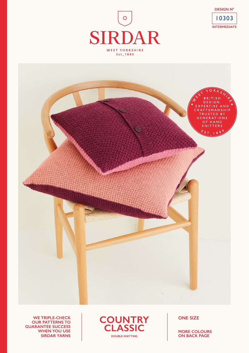 Sirdar 10303 Cushion in Country Classic DK pattern cover