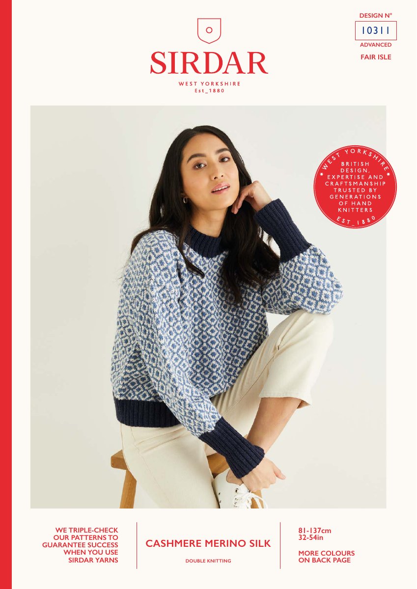 Sirdar 10311 Sweater in Cashmere Merino Silk DK pattern cover