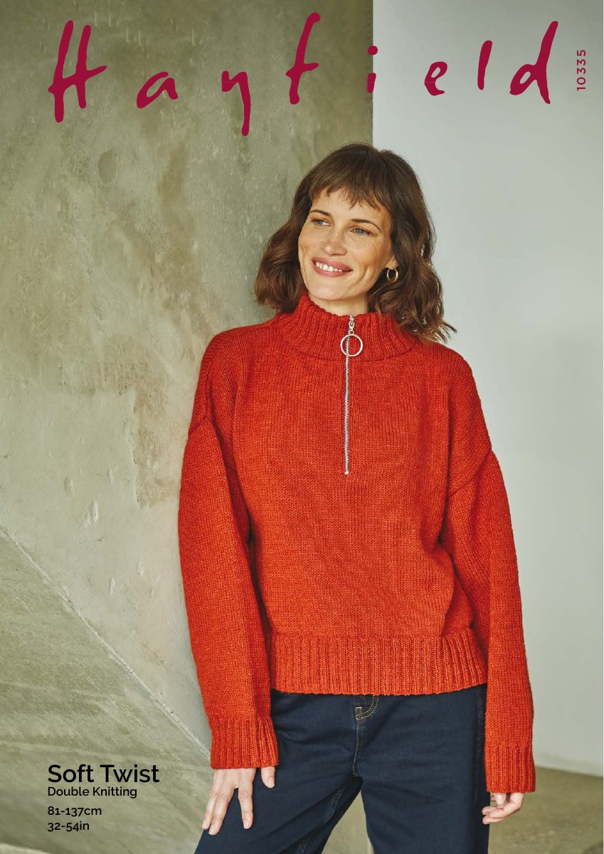 Hayfield 10335 Sweater in Soft Twist DK pattern cover