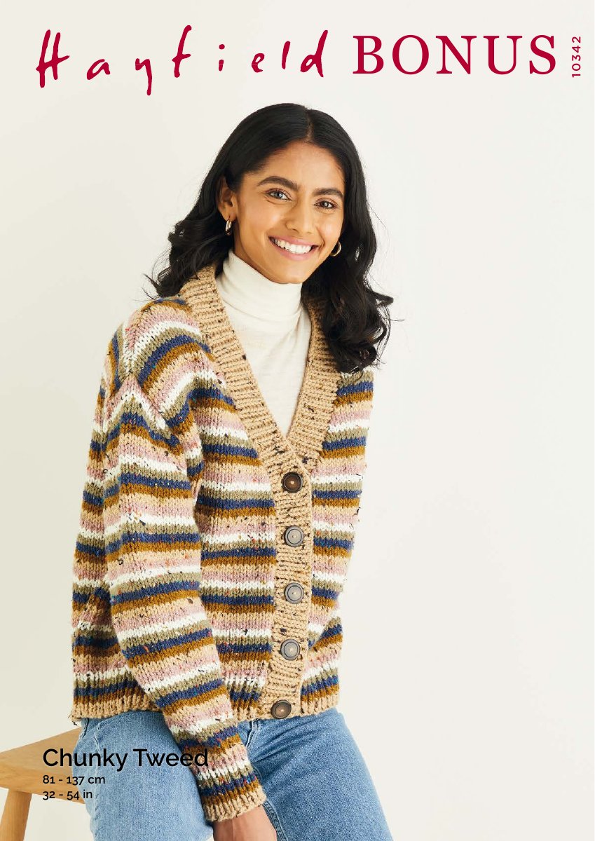 Hayfield 10342 Cardigan in Bonus Chunky Tweed pattern cover