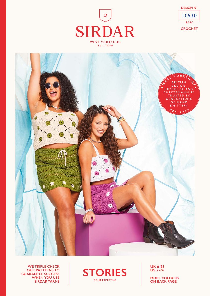 Sirdar 10530 Top in Stories DK pattern cover