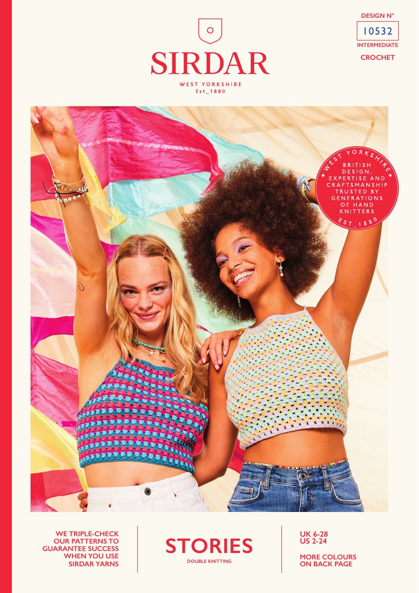 Sirdar 10532 Top in Stories DK pattern cover