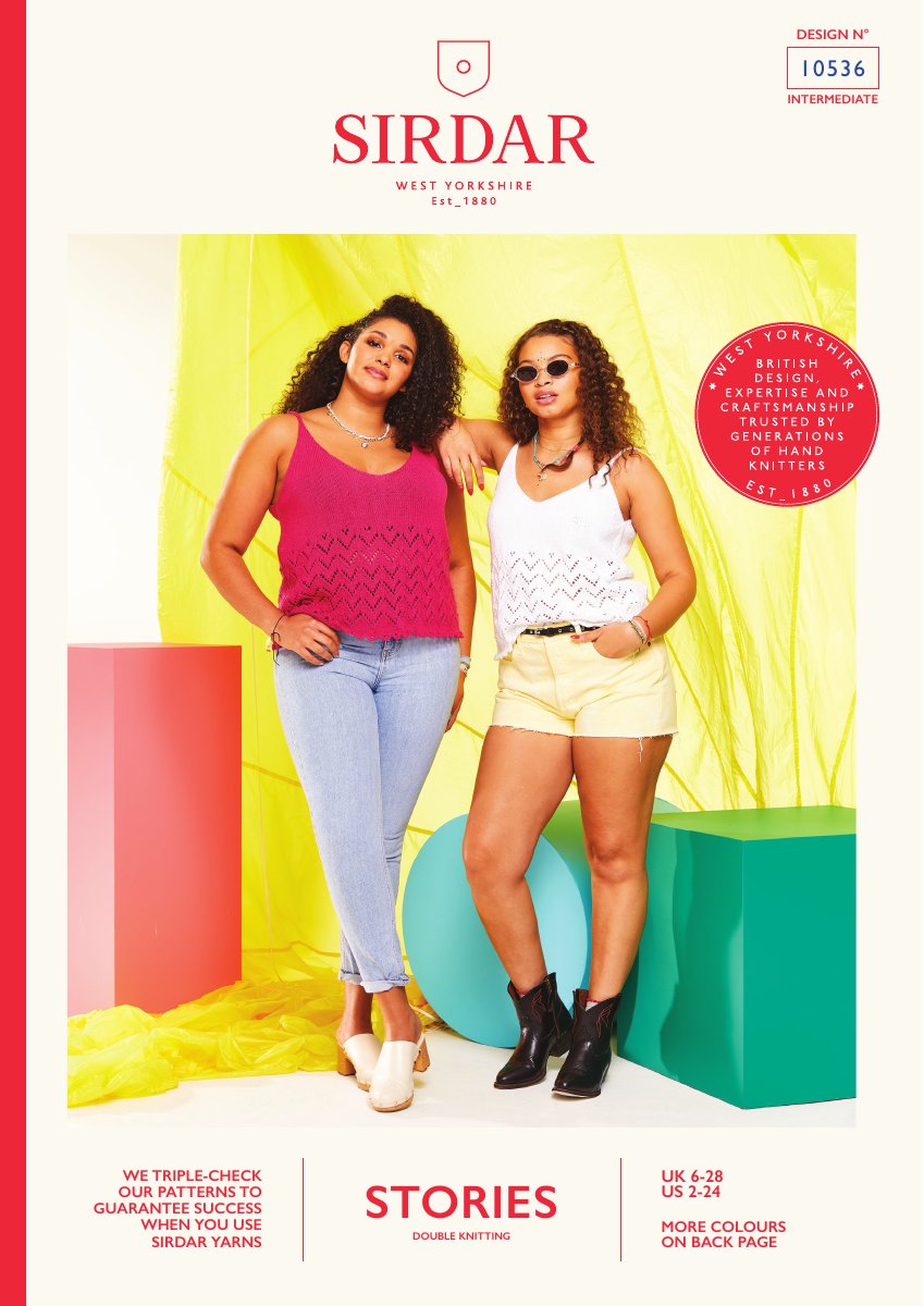 Sirdar 10536 Top in Stories DK pattern cover