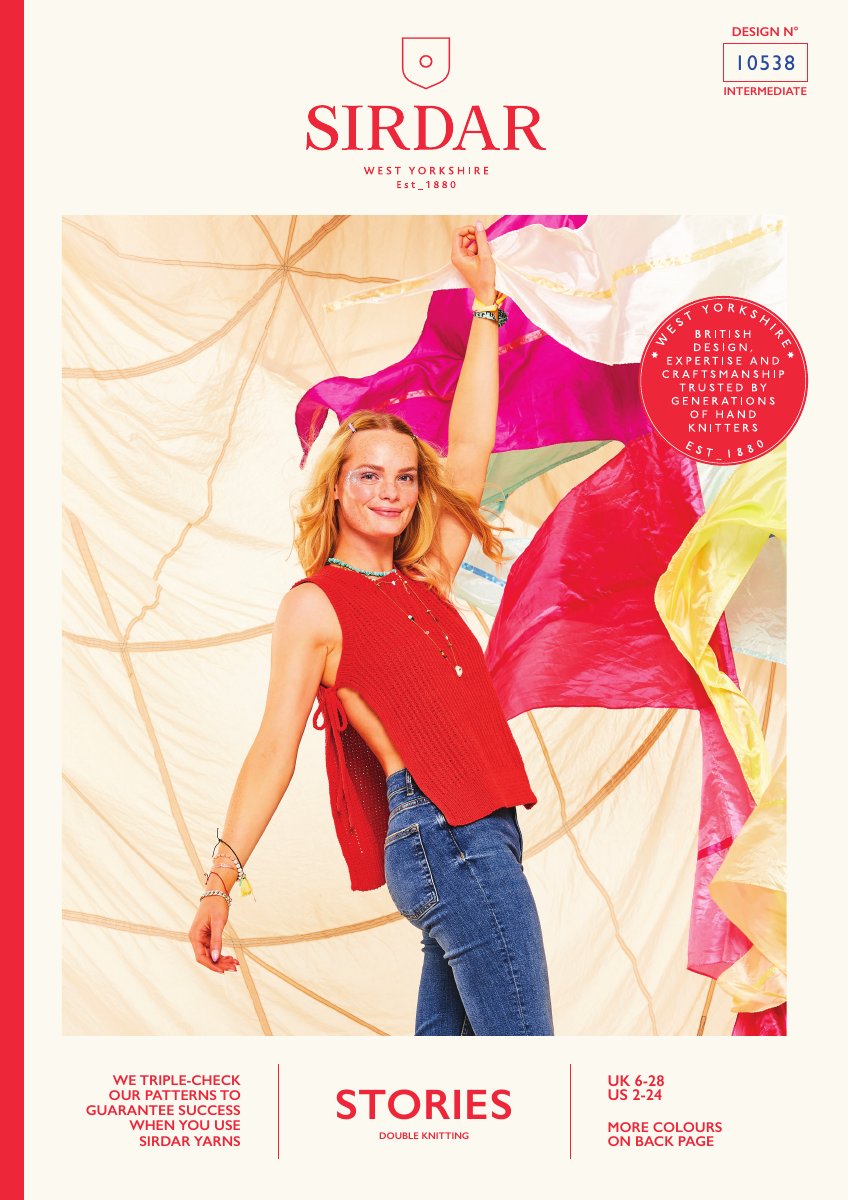 Sirdar 10538 Top in Stories DK pattern cover
