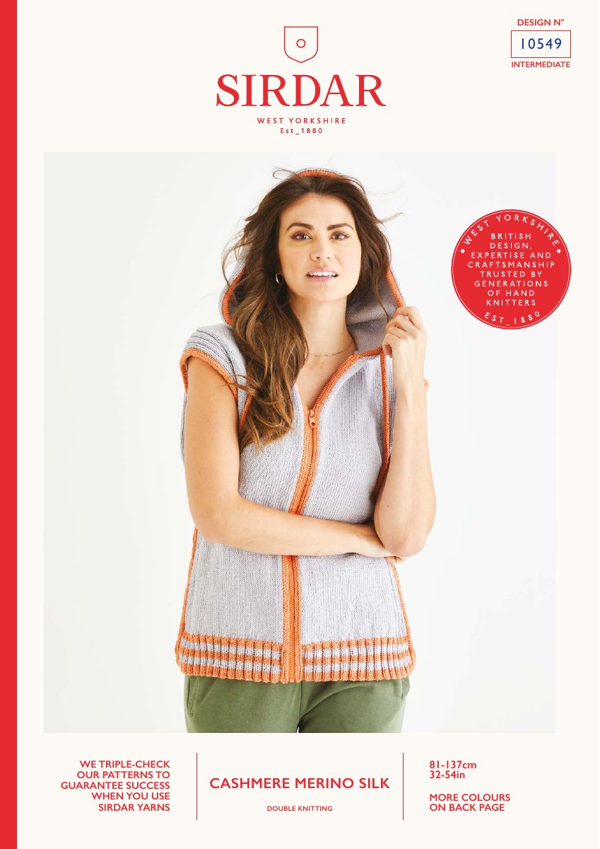 Sirdar 10549 Hoodie in Cashmere Merino Silk DK pattern cover