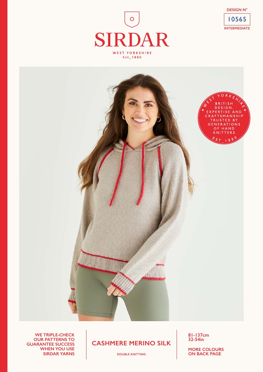 Sirdar 10565 Sweater in Cashmere Merino Silk DK pattern cover