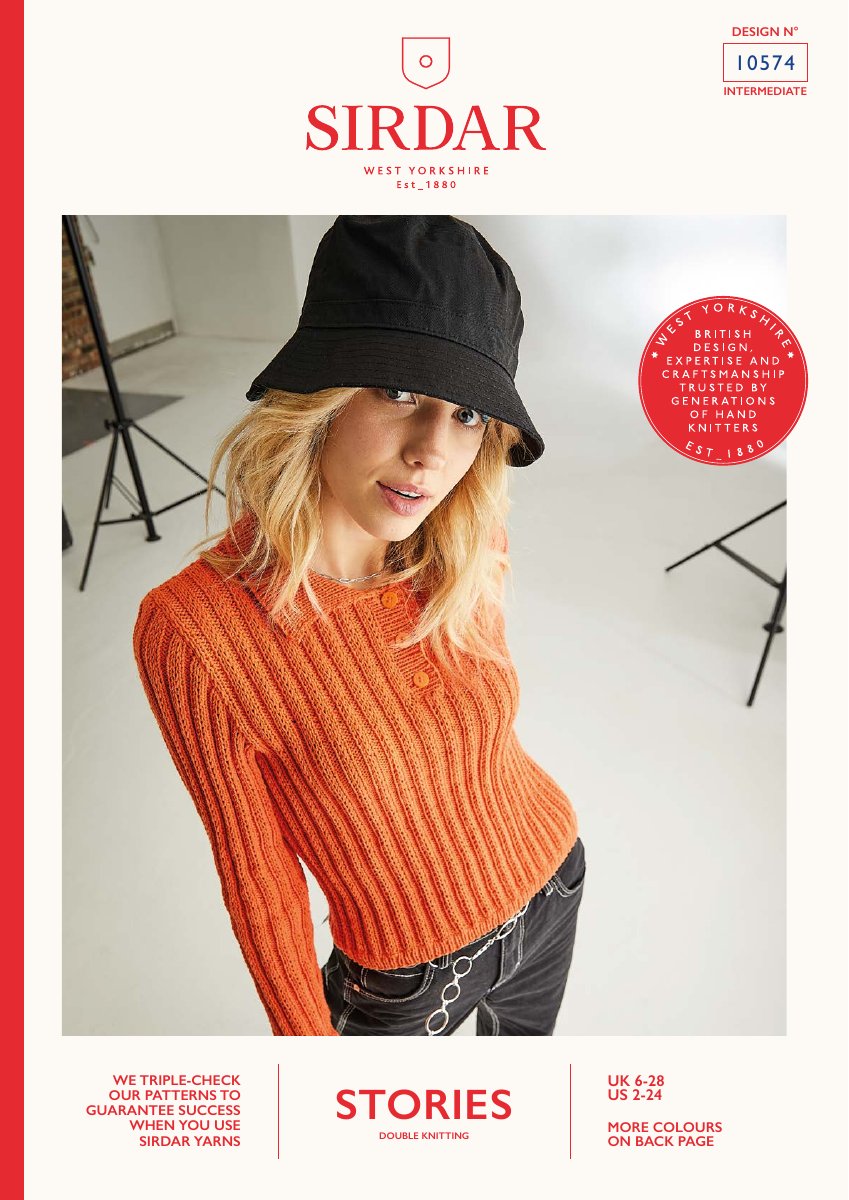 Sirdar 10574 Cardigan in Stories DK pattern cover