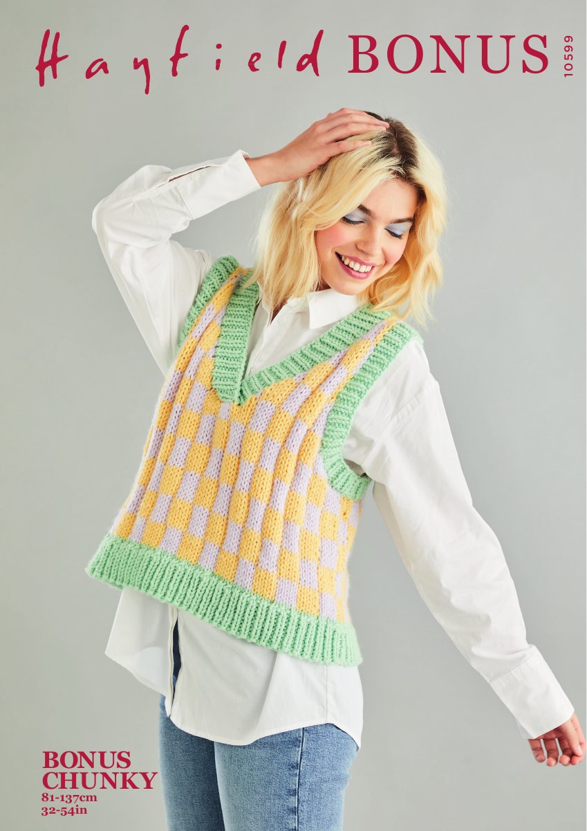 Hayfield 10599 Vest in Bonus Chunky pattern cover