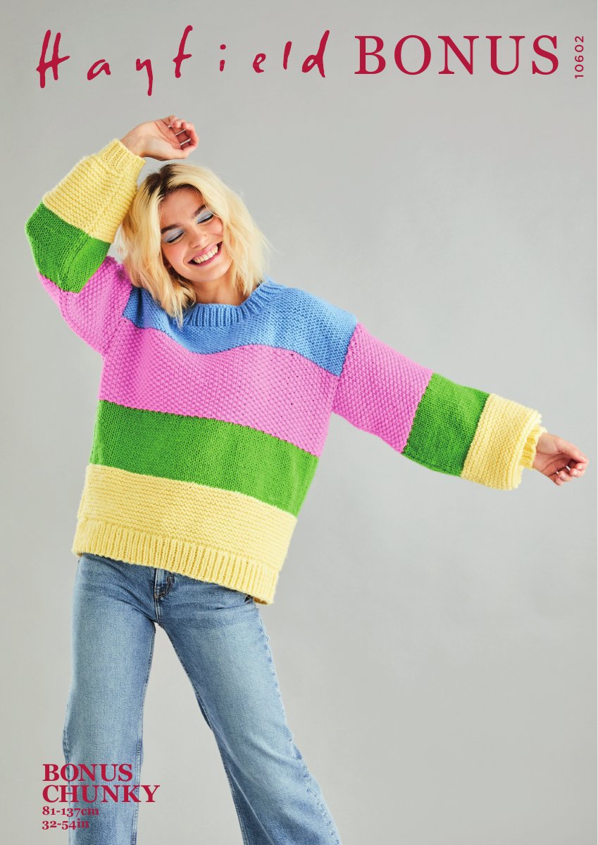 Hayfield 10602 Sweater in Bonus Chunky pattern cover