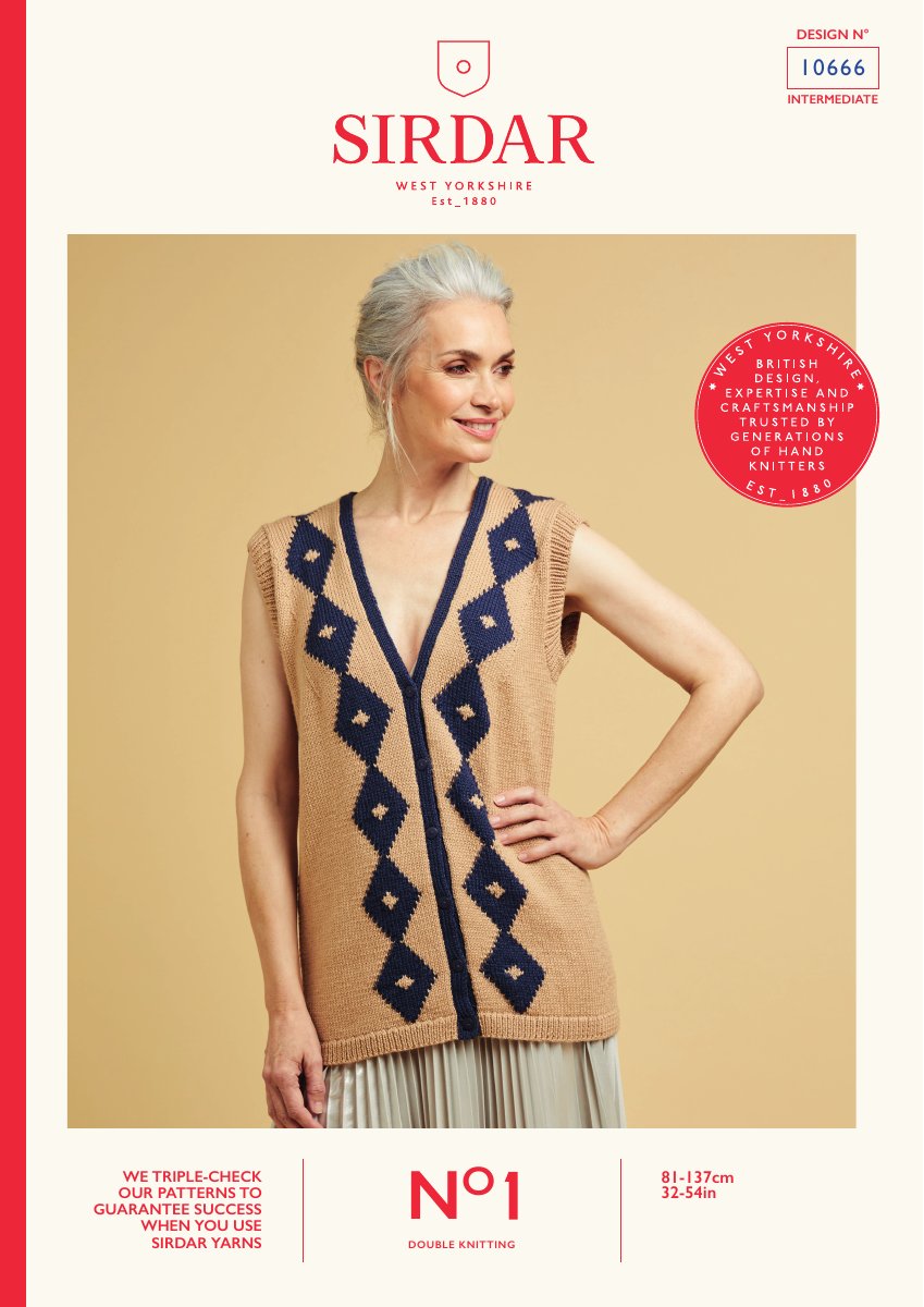Sirdar 10666 Cardigan in No.1 DK pattern cover