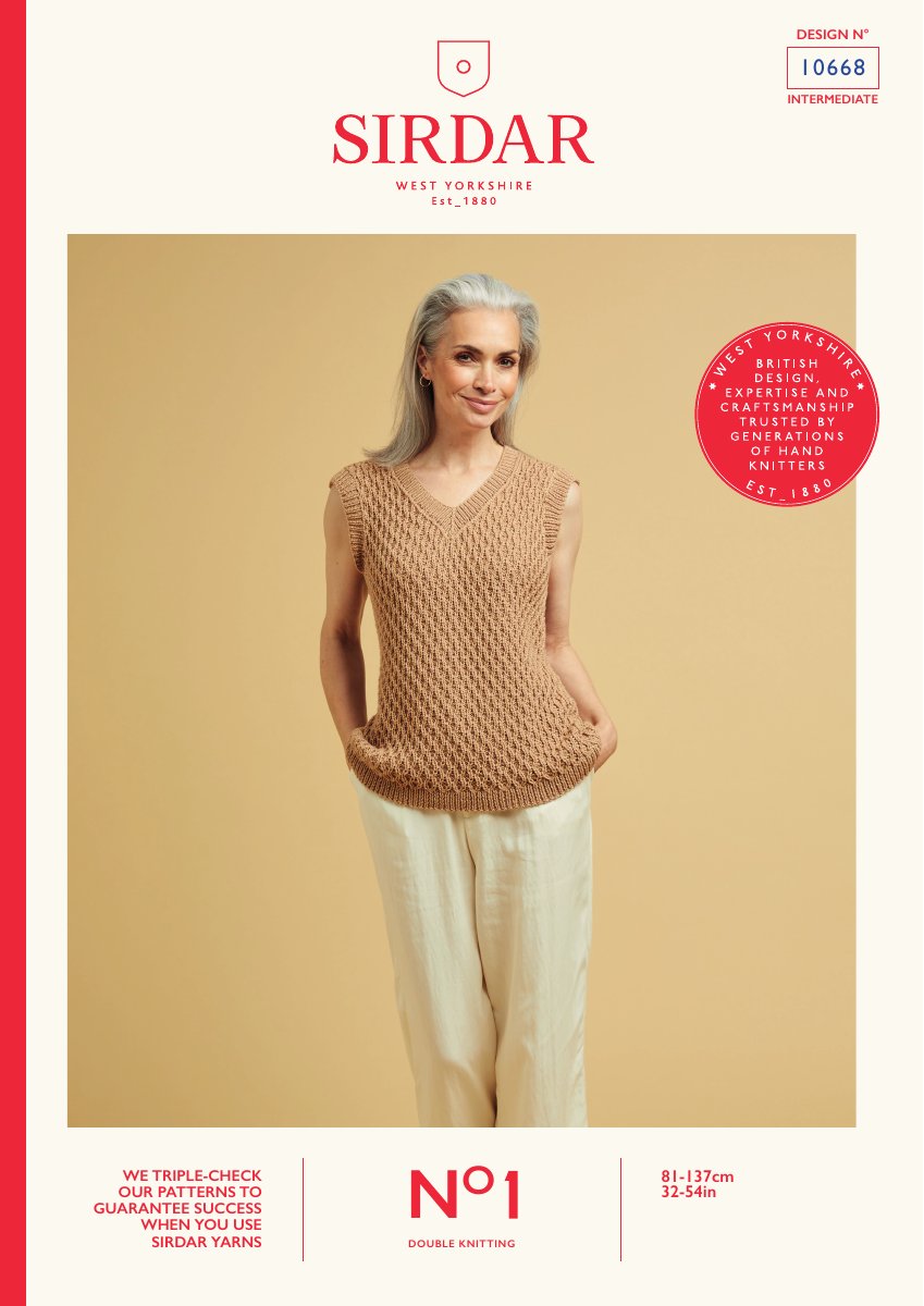 Sirdar 10668 Top in No.1 DK pattern cover