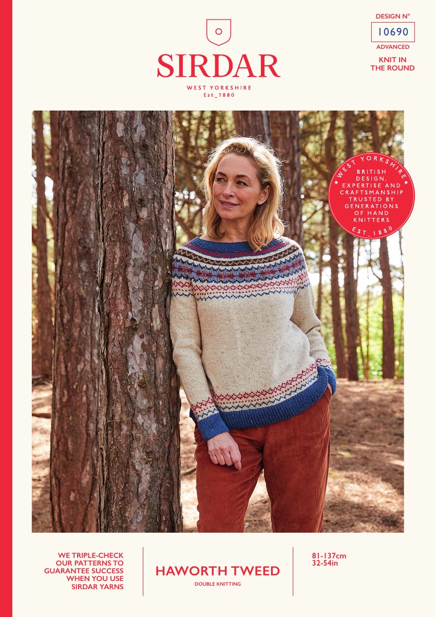 Sirdar 10690 Sweater in Haworth Tweed DK pattern cover