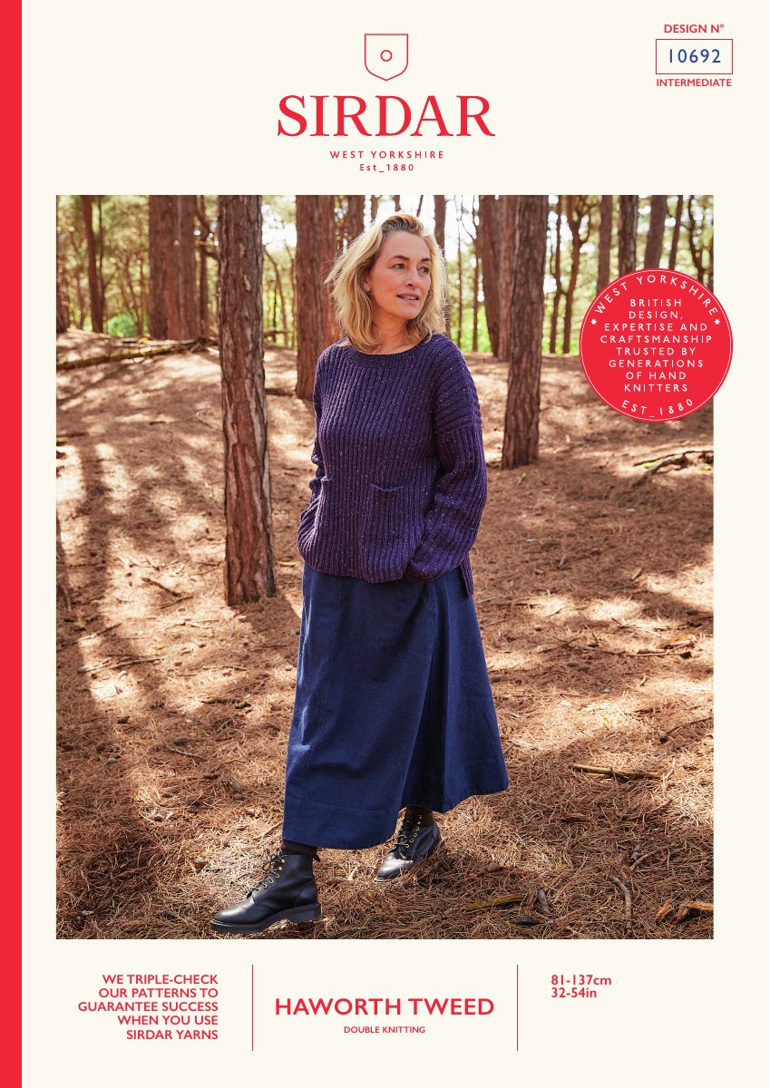 Sirdar 10692 Sweater in Haworth Tweed DK pattern cover