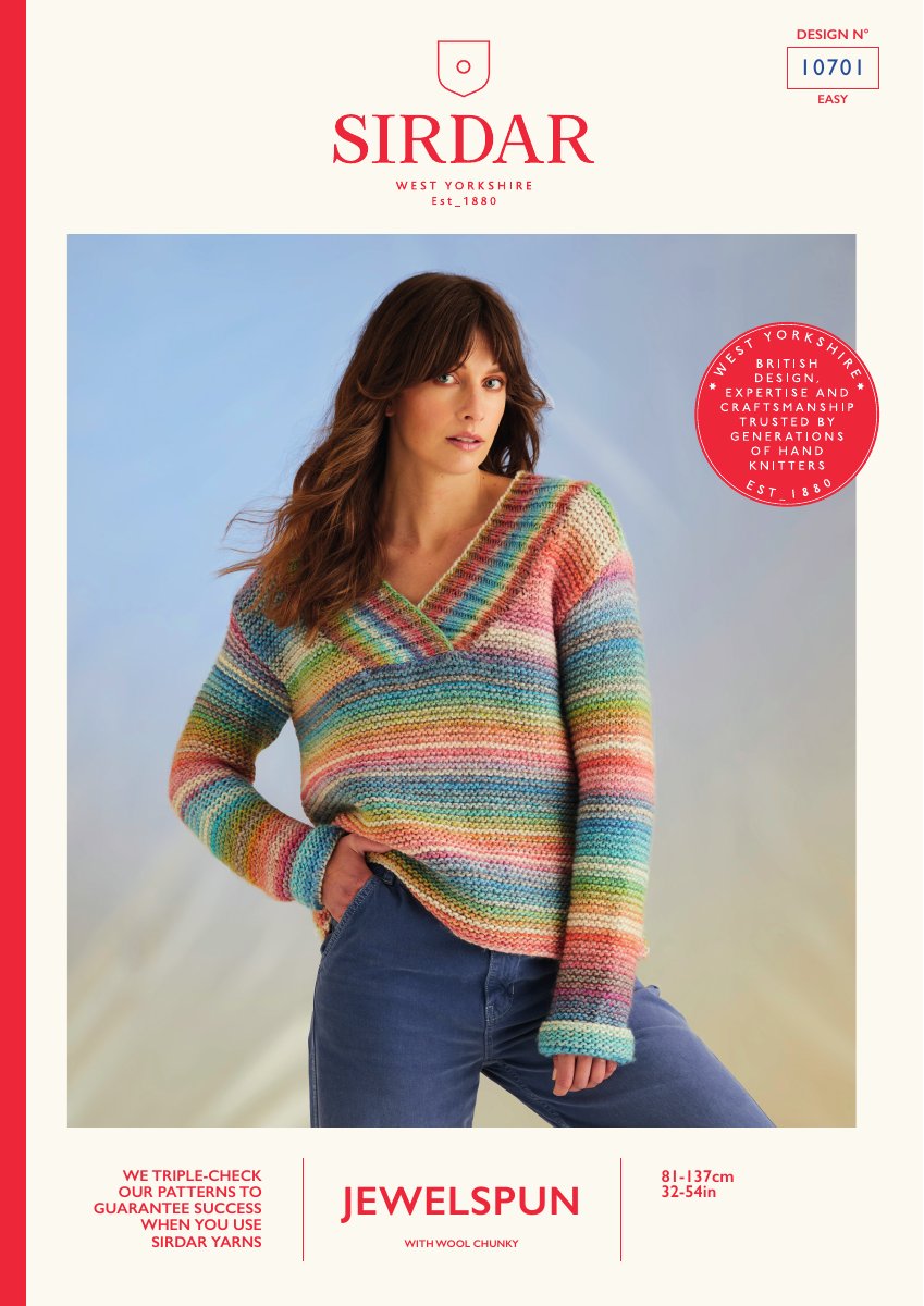 Sirdar 10701 Sweater in Jewelspun With Wool Chunky pattern cover