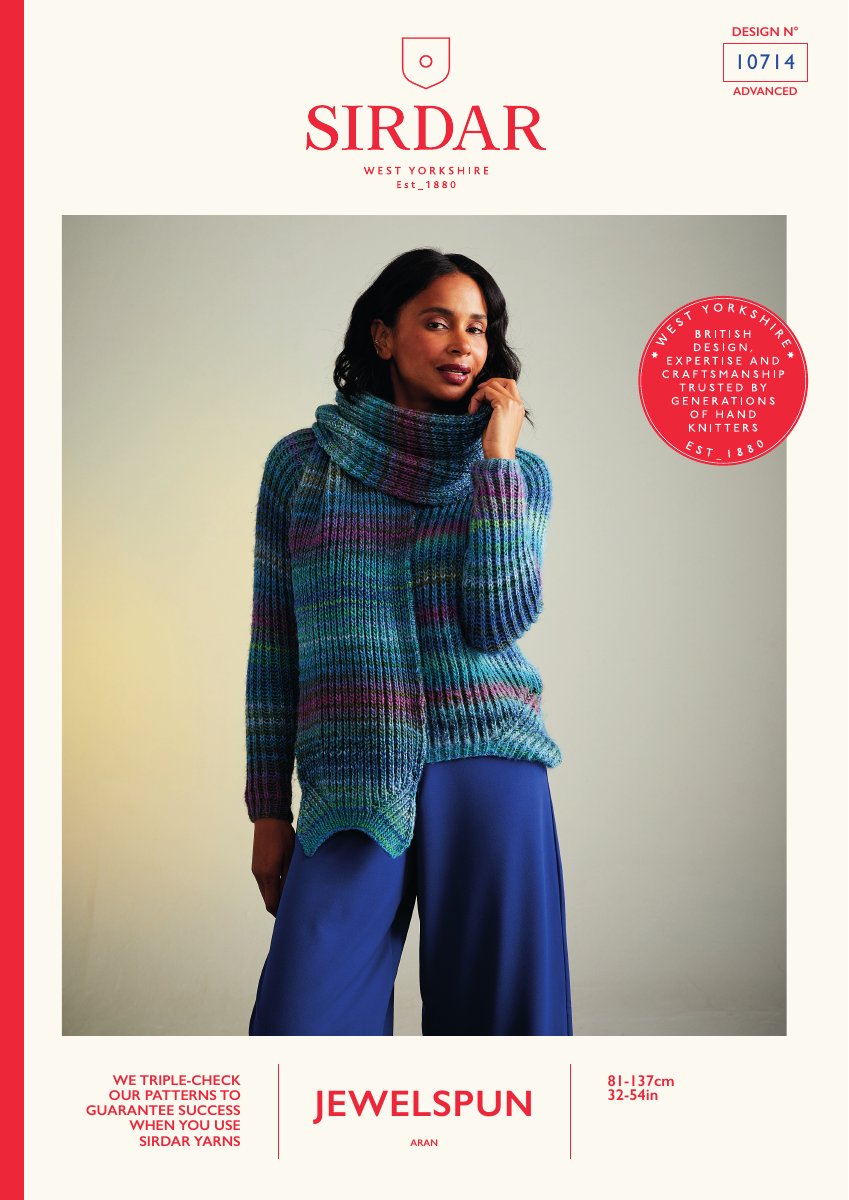 Sirdar 10714 Sweater in Jewelspun Aran pattern cover