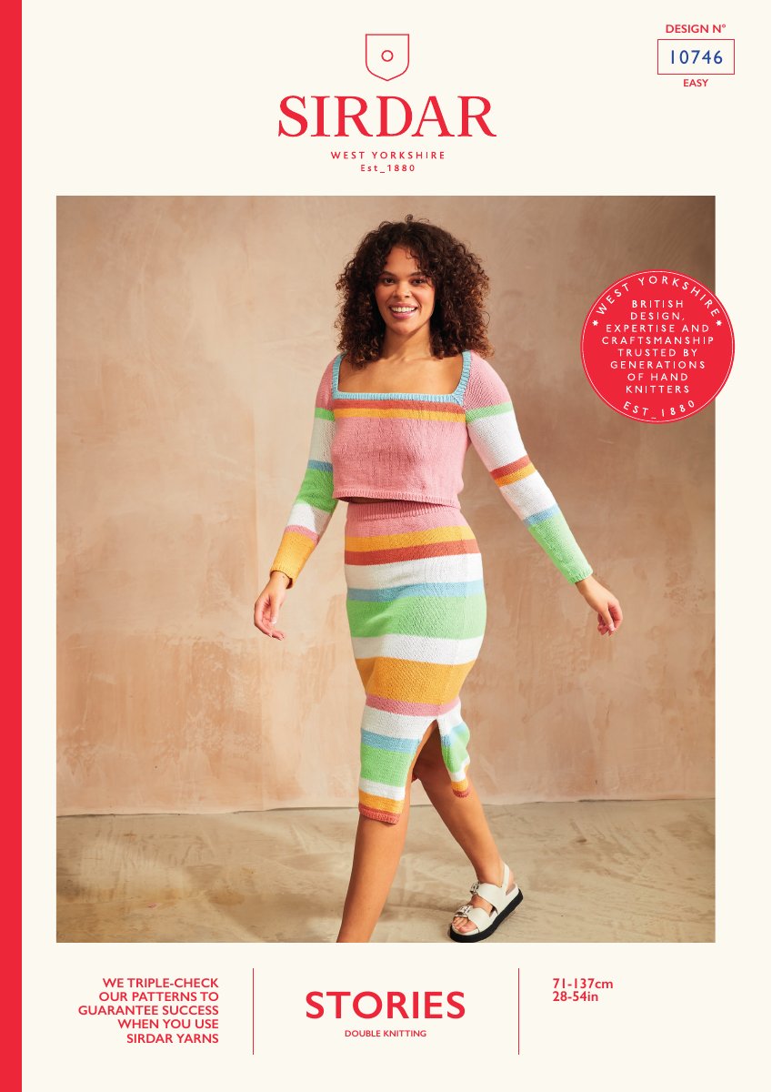 Sirdar 10746 Top in Stories DK pattern cover