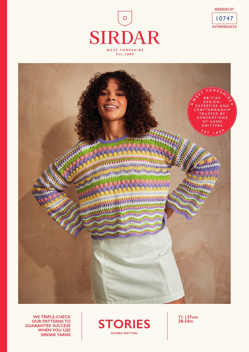 Sirdar 10747 Sweater in Stories DK pattern cover