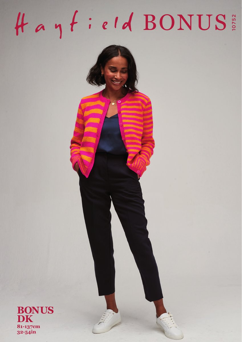 Hayfield 10752 Cardigan in Bonus DK pattern cover