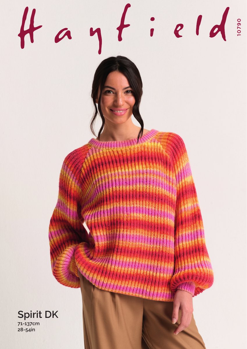 Hayfield 10790 Sweater in Spirit DK pattern cover