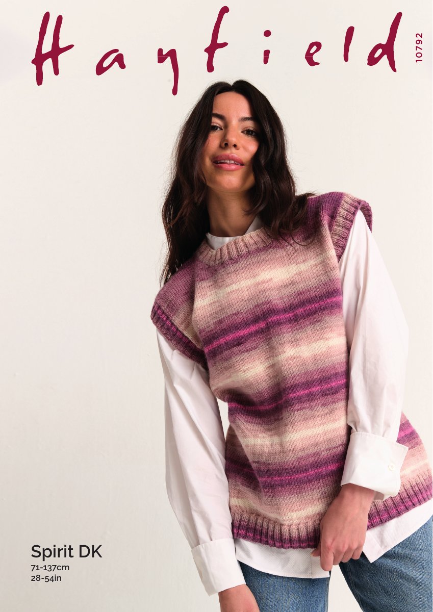 Hayfield 10792 Vest in Spirit DK pattern cover