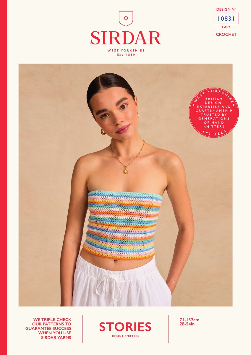Sirdar 10831 Top in Stories DK pattern cover