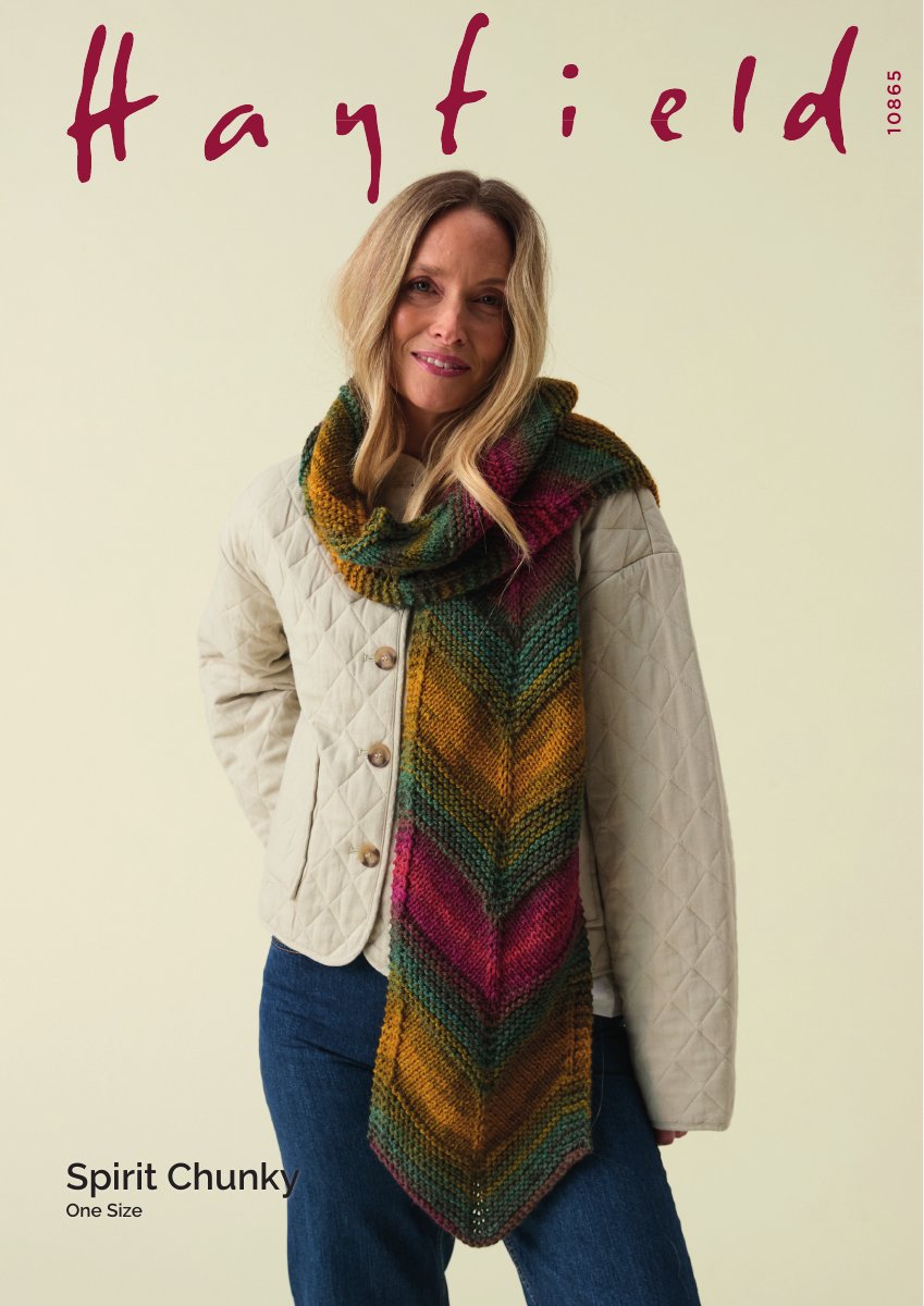 Hayfield 10865 Scarf in Spirit Chunky pattern cover