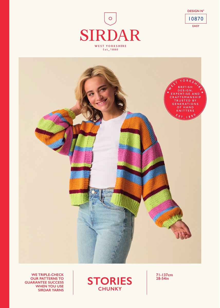 Sirdar 10870 Cardigan in Stories Chunky pattern cover