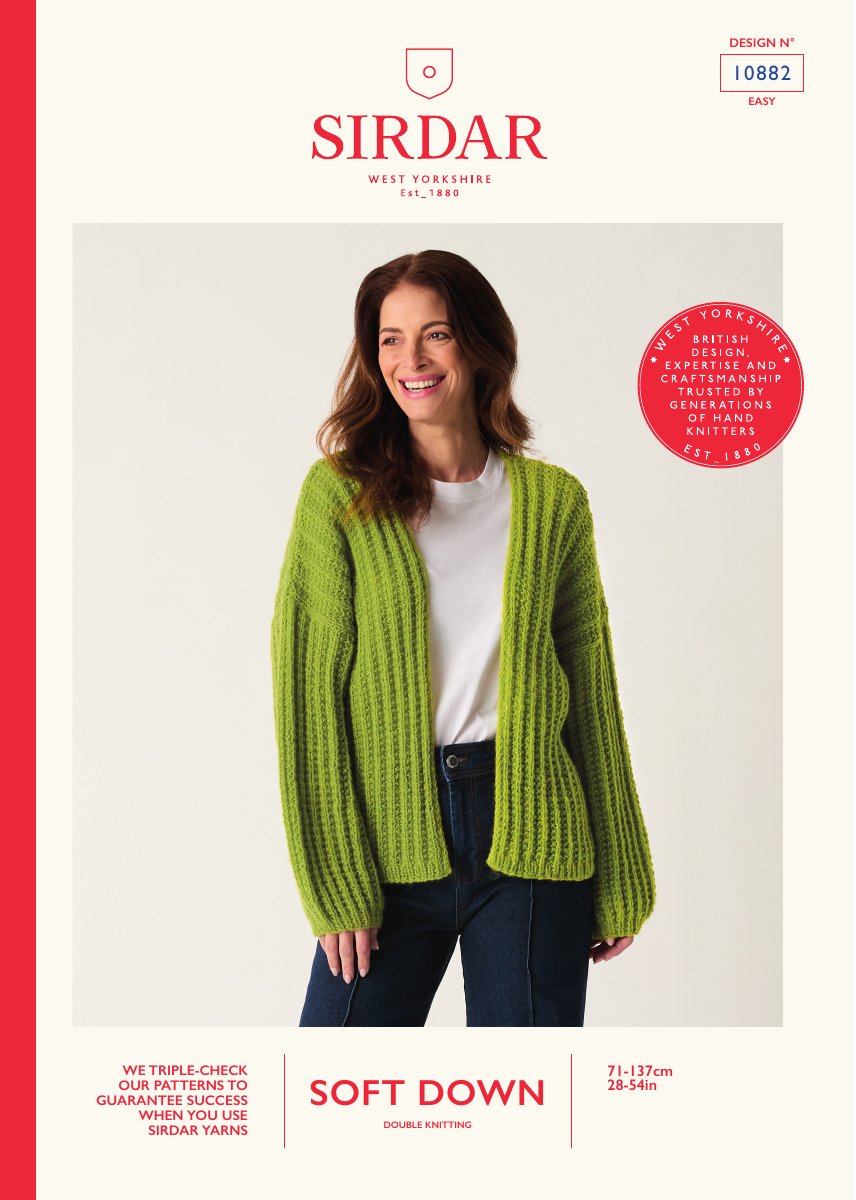 Sirdar 10882 Cardigan in Soft Down DK pattern cover