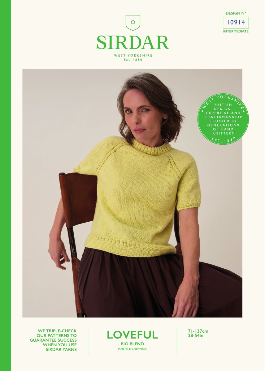 Sirdar 10914 Sweater in Loveful Bio Blend DK pattern cover