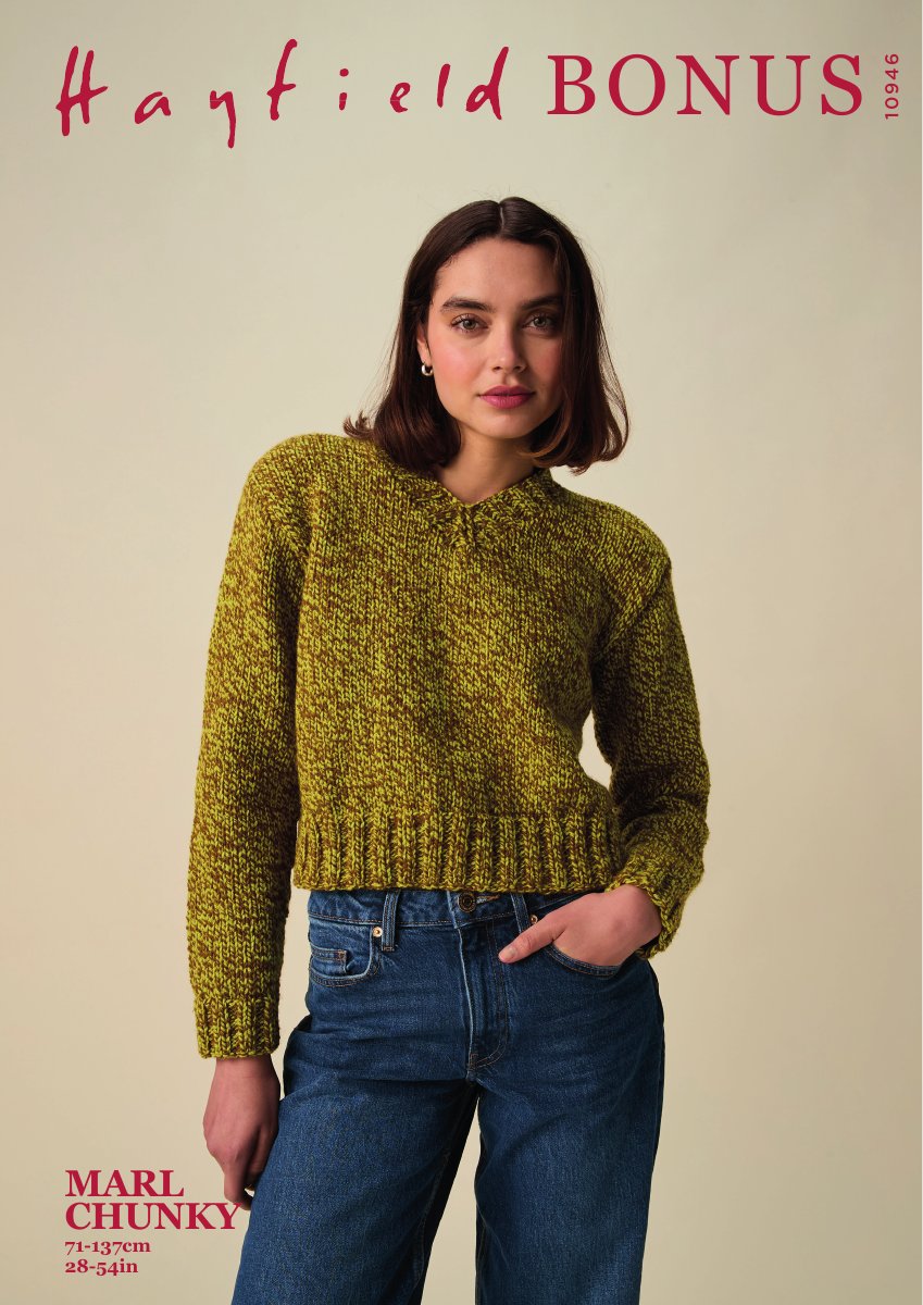 Hayfield 10946 Sweater in Bonus Marl Chunky pattern cover