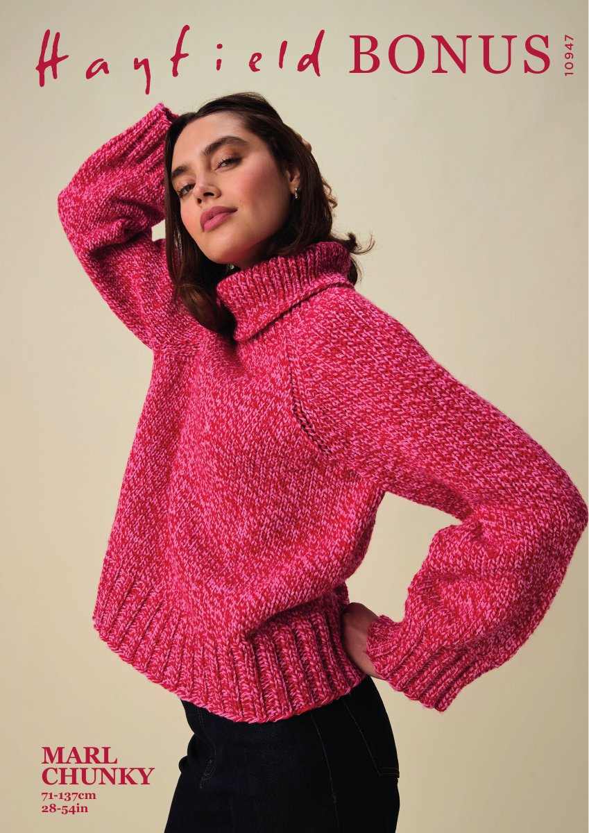 Hayfield 10947 Sweater in Bonus Marl Chunky pattern cover