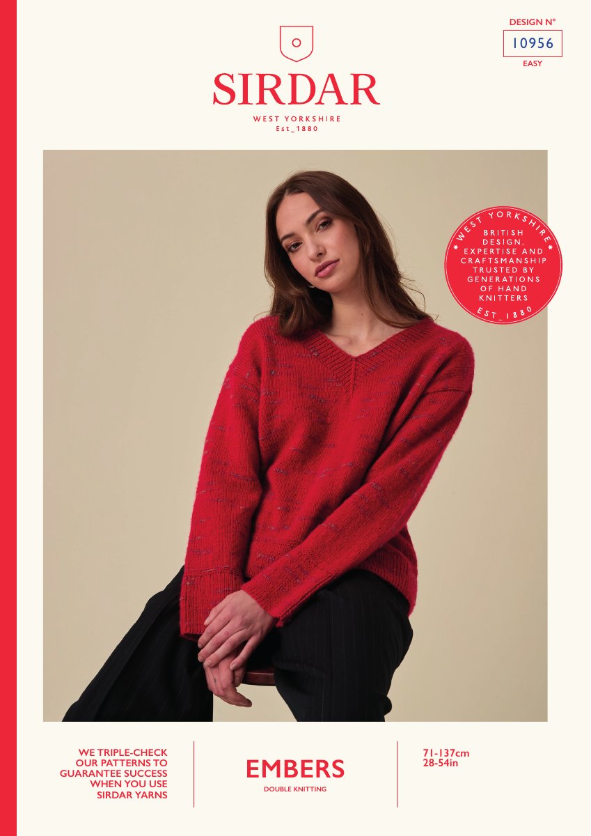 Sirdar 10956 Sweater in Embers DK pattern cover