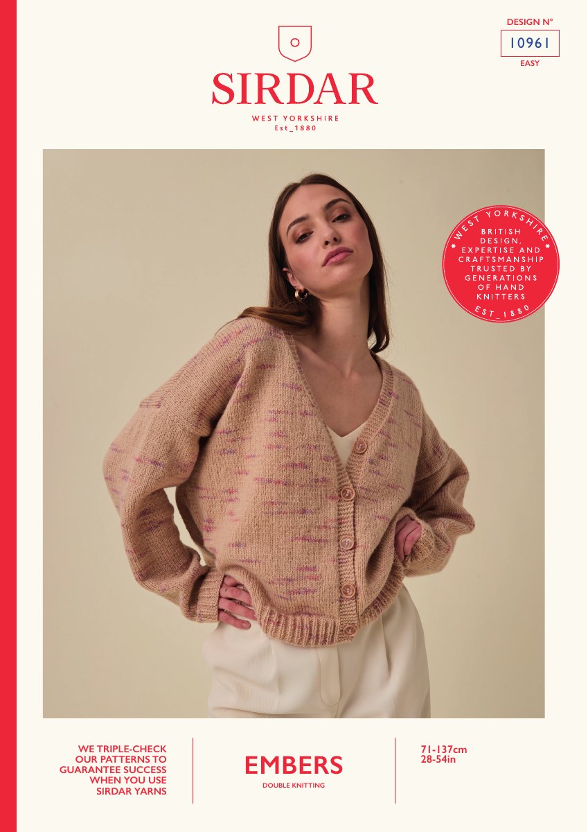 Sirdar 10961 Cardigan in Embers DK pattern cover