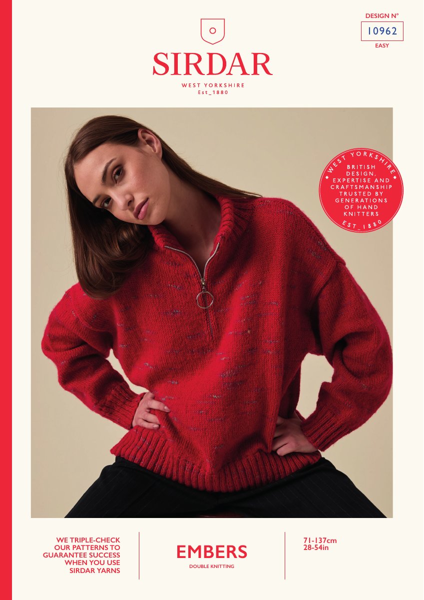 Sirdar 10962 Sweater in Embers DK pattern cover